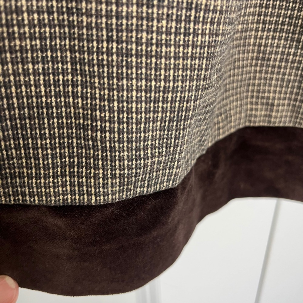 Stefanel Italy Skirt Small Brown Plaid A-Line Preppy Classic - Picture 5 of 11